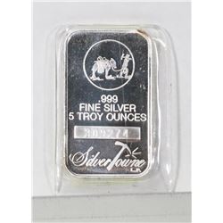 SILVER TOWNE .999 SILVER 5 OUNCE BAR