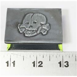NAZI VINTAGE MATCH COVER TOTENKOPF MARKED ON BACK