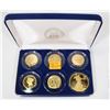 Image 1 : 24K GOLD CLAD NATIONAL COLLECTORS MINT 6 COINS,