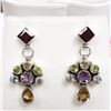 Image 1 : 26) STERLING SILVER MIXED GEMSTONE EARRINGS