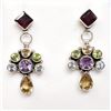 Image 3 : 26) STERLING SILVER MIXED GEMSTONE EARRINGS