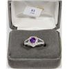 Image 1 : 33) STERLING SILVER AMETHYST RING