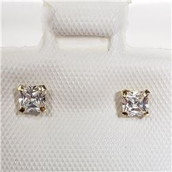36) 14K YELLOW GOLD CUBIC ZIRCONIA EARRINGS