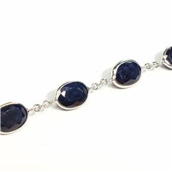 41) 14K WHITE GOLD SAPPHIRE BRACELET