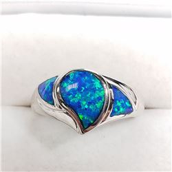 42) STERLING SILVER OPALITE RING