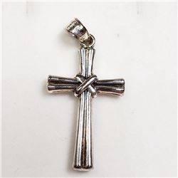 45) STERLING SILVER CROSS PENDANT