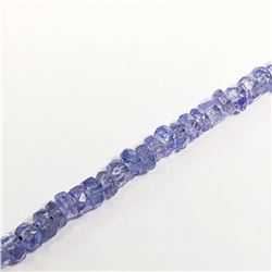 47) STERLING SILVER TANZANITE BEAD NECKLACE
