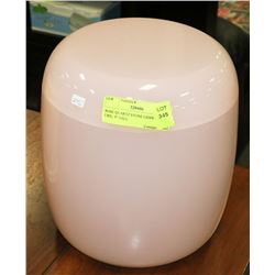 ROSE COLOR STONE LIDDED  JAR / URN,  9" TALL