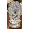Image 1 : SILVER COLOR BUDDHA STATUE W/ MIRRORED BACKGROUND
