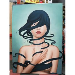 DREAMY WAVES GIRL OIL ON CANVAS, 71 X 51