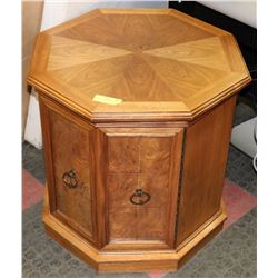 OCTAGON WOOD END TABLE, 22"X22"X19"