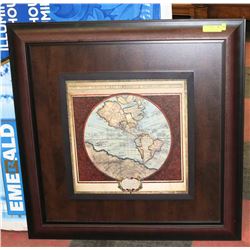 3FT X 3FT OLD WORLD MAP PICTURE