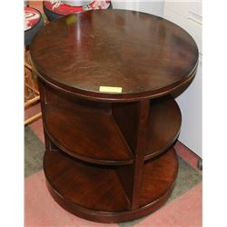 ROUND SWIVEL 3 TIER END TABLE, 23"X23"X22.5"