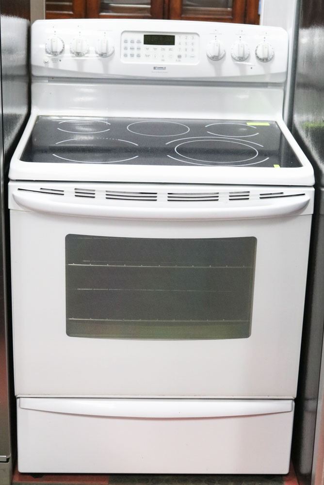 KENMORE FLAT TOP WHITE CONVECTION RANGE SELF