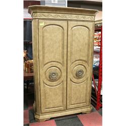 SOLID WOOD DISTRESSED ARMOIRE -