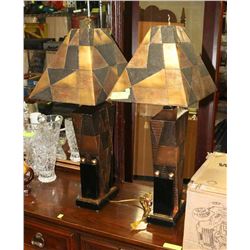 LOT OF 2  GOLD AND BLACK VINTAGE STYLE LAMPS