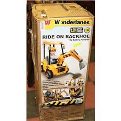 KIDS WONDERLAND 12V BACK HOE, RIDE ON