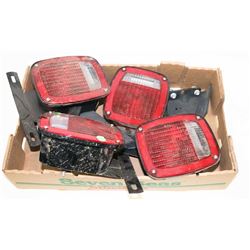 LOT OF 4 TRAILER LIGHTS WITH MOUNTS