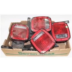 LOT OF 4 TRAILER LIGHTS WITH MOUNTS