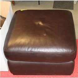 BROWN LEATHERLIKE OTTOMAN