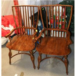 2 TRADITIONAL OAK ARM CHAIRS