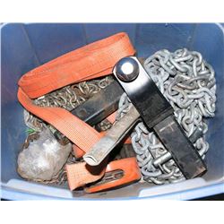 CHAIN BALL AND HITCH ,TOW STRAP AND CHAIN HOIST