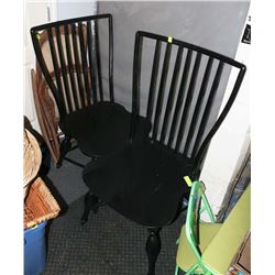2 TRADITIONAL OAK CHAIRS-BLACK