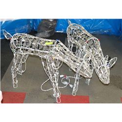 SET OF 2 BLINKING LIGHT REINDEERS 24" H