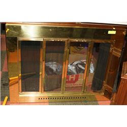 BRASS FIREPLACE SCREEN 38.5"W X 30.5"H