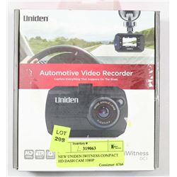 NEW UNIDEN IWITNESS COMPACT HD DASH CAM 1080P