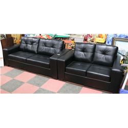 NEW BLACK LEATHERETTE 85" SOFA WITH 61" LOVE SEAT