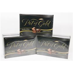 LOT WITH 5 - 247G POT OF GOLD CHOCOLATE COLLECTION