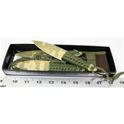 LOT OF 3 NEW CAMO THROWING KNIVES WITH SHEATH