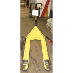 1 YELLOW PALLET JACK-5500 LBS, RECONDITIONED