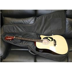 GUITAR GALVESTON PICK UP NATURAL WITH SOFT CASE