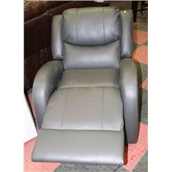 NEW GREY LEATHER ELECTRIC RECLINING SOF A CHAIR
