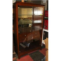 CHINA CABINET WITH GLASS DOORS, 40"X15"X72"