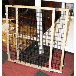 WOOD FRAMED PET GATE.