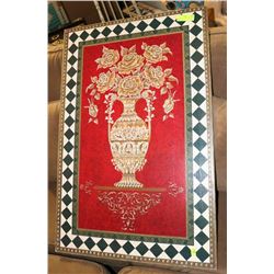 ARTWORK RED VASE & FLOWERS, 24X36