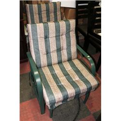 PAIR OF GREEN LAWNCHAIRS