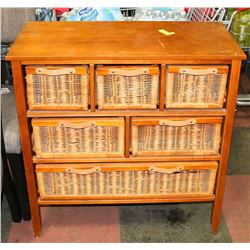 WICKER DRESSER, 33"X16"X32.5"