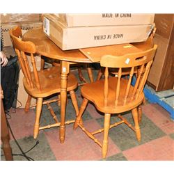 SOLID MAPLE TABLE (41"X41"X30") WITH 4 CHAIRS