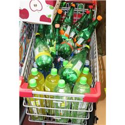 SHOPPING CART OF SPRING WATER AND JUICE-CART NOT
