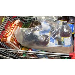 SHOPPING CART WITH CASES OF MUG ROOT BEER, 2L