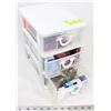 Image 1 : 3 DRAWER PLASTIC STORAGE CASE FULL OF CRAFT ITEMS