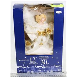 12" ANGEL CHRISTMAS TREE TOPPER WITH FIBRE OPTICS