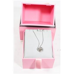 14KT WHITE GOLD SOLITAIRE DIAMOND PENDANT WITH COA