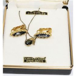 1950S 12K GOLD FILLED BLACK ALASKAN NECKLACE IN