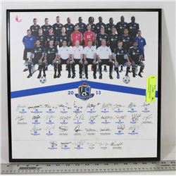 AUTOGRAPHED FC EDMONTON SOCCER 2013 DISPLAY