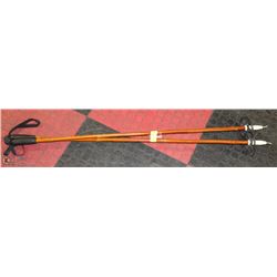 4FT VINTAGE BAMBOO SKI POLES